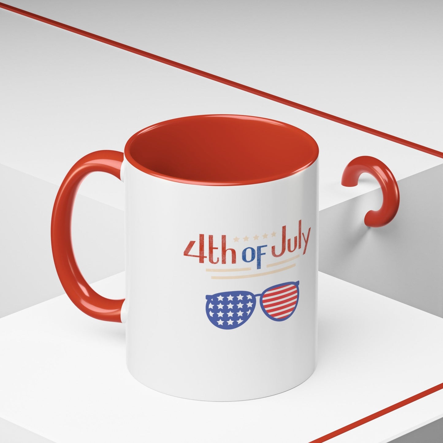 Red, White, And Blue - 4th of July - Sunnies - Coffee Mug (11, 15oz)