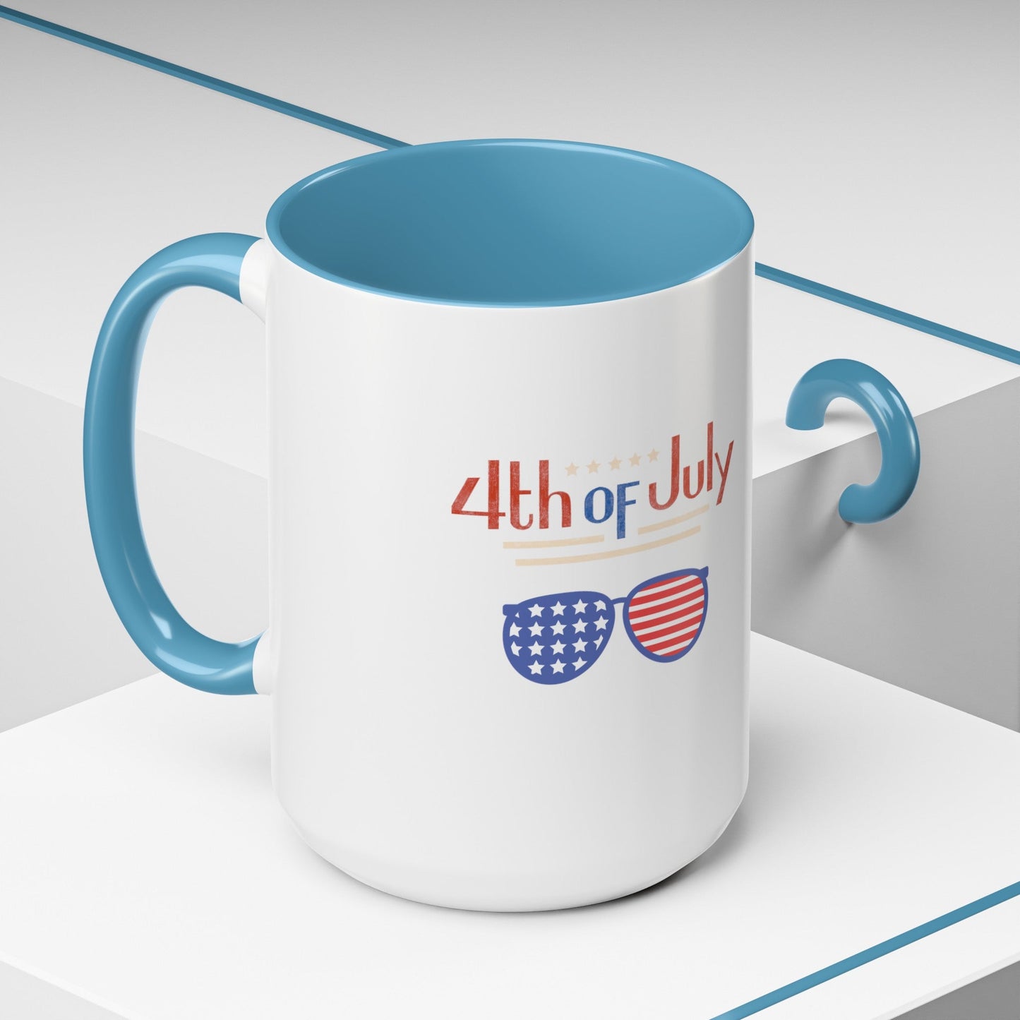 Red, White, And Blue - 4th of July - Sunnies - Coffee Mug (11, 15oz)