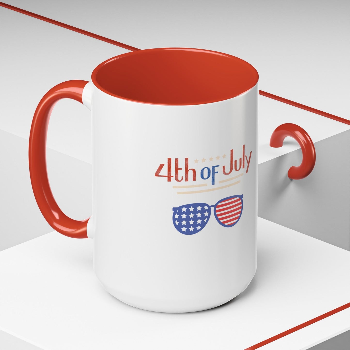 Red, White, And Blue - 4th of July - Sunnies - Coffee Mug (11, 15oz)