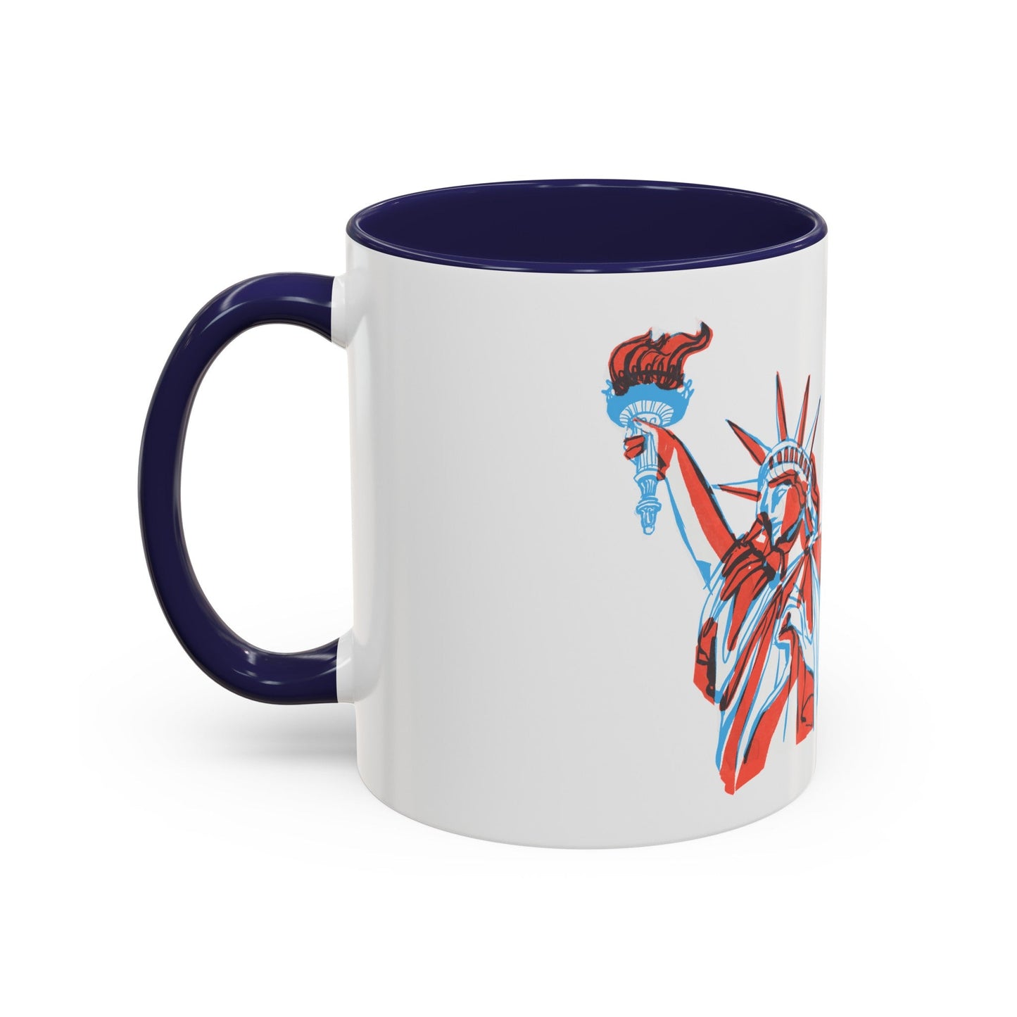 Red, White, And Blue - 4th of July - Lady Liberty - Coffee Mug (11, 15oz)