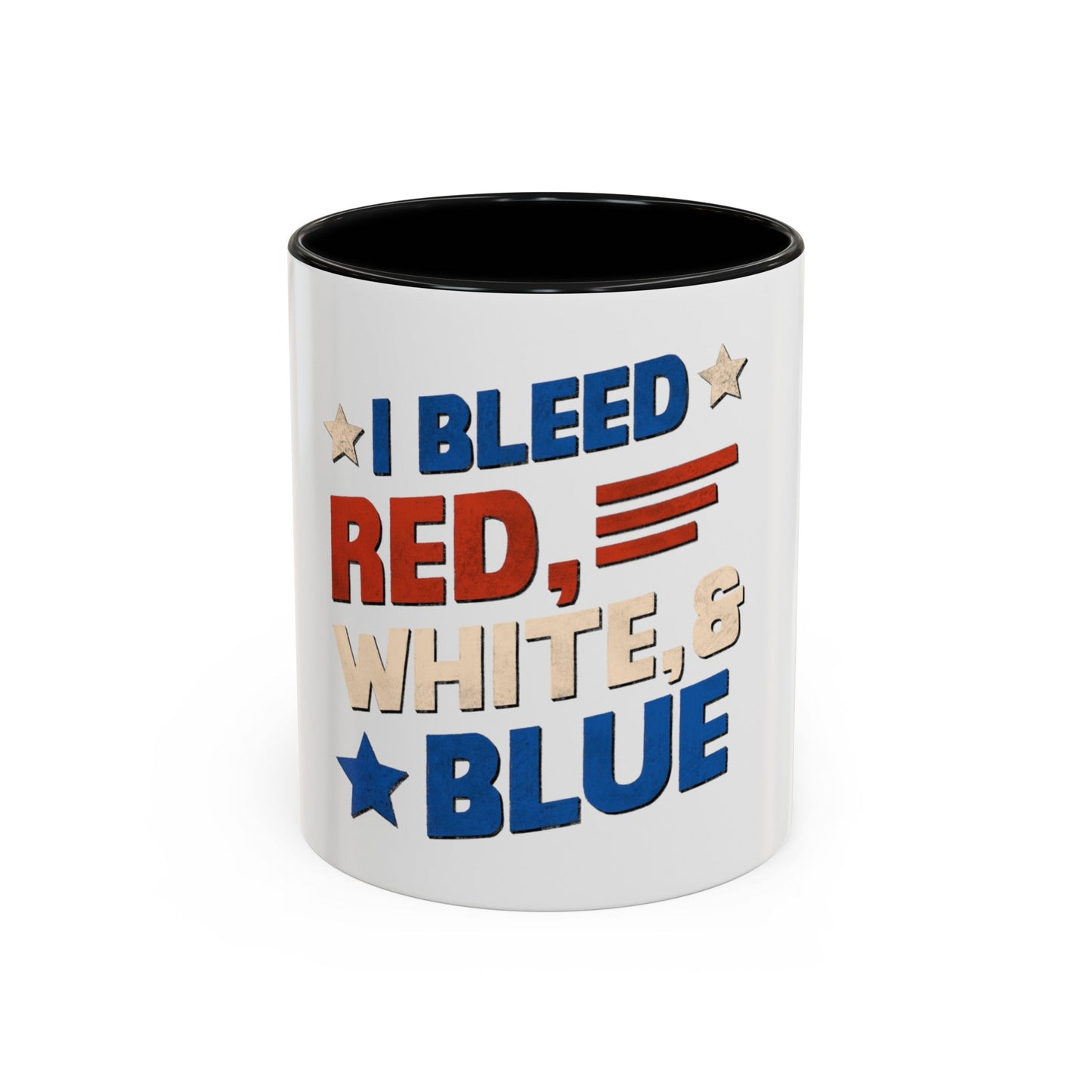 Red, White, And Blue - 4th of July - I Bleed USA - Coffee Mug (11, 15oz)