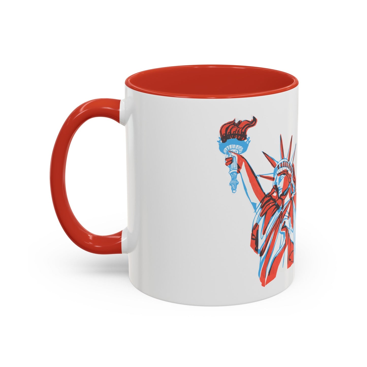 Red, White, And Blue - 4th of July - Lady Liberty - Coffee Mug (11, 15oz)