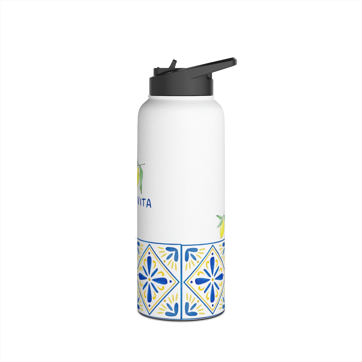 Bella Vita Stainless Steel Water Bottle, Standard Lid