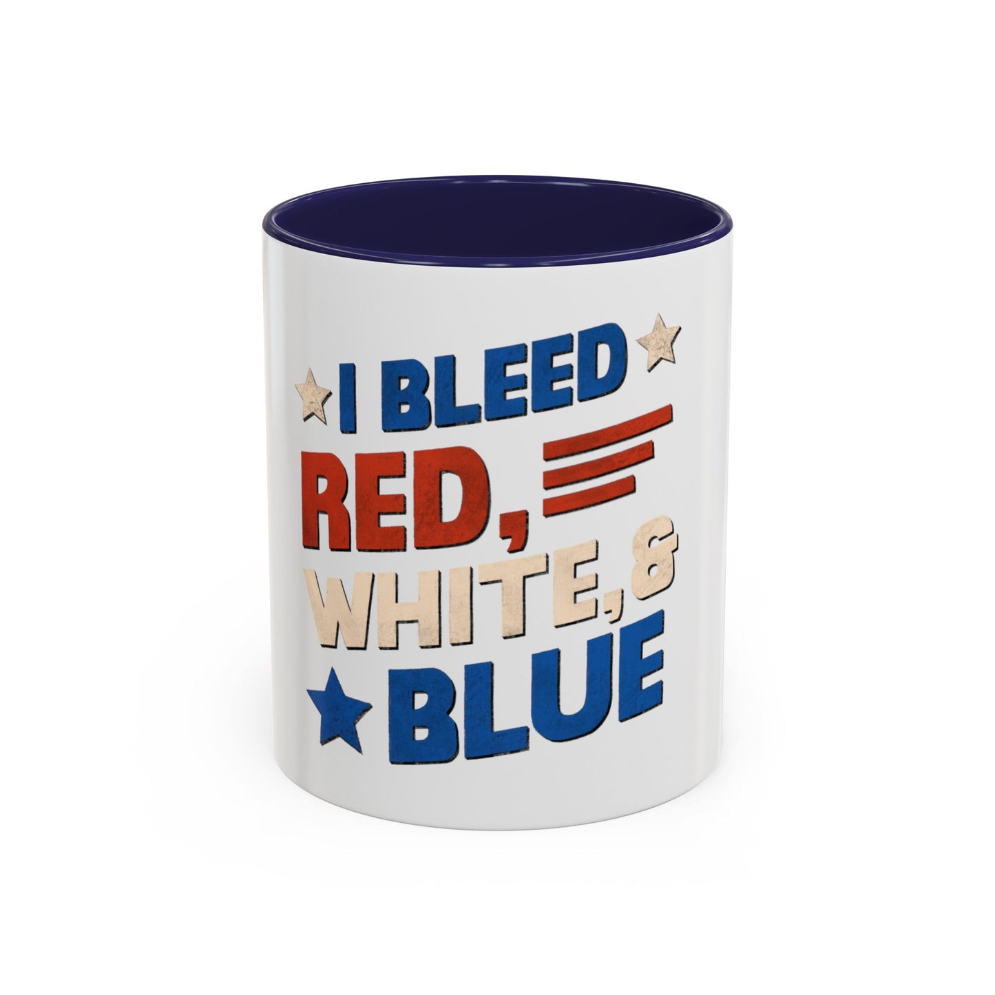 Red, White, And Blue - 4th of July - I Bleed USA -  Coffee Mug (11, 15oz)