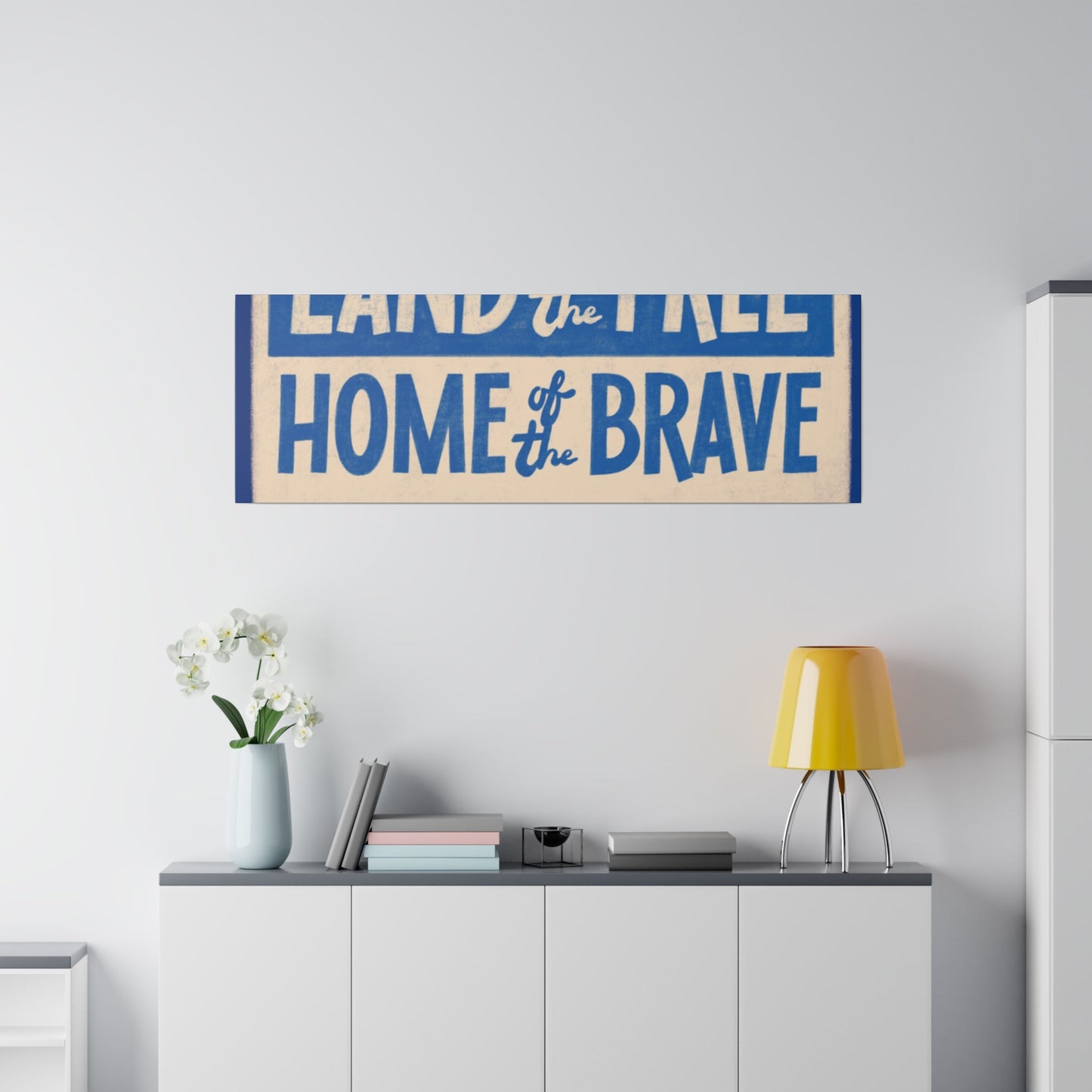 Red, White, And Blue - 4th of July - Land of the Free Home of the Brave - Matte Canvas, Stretched, 0.75"