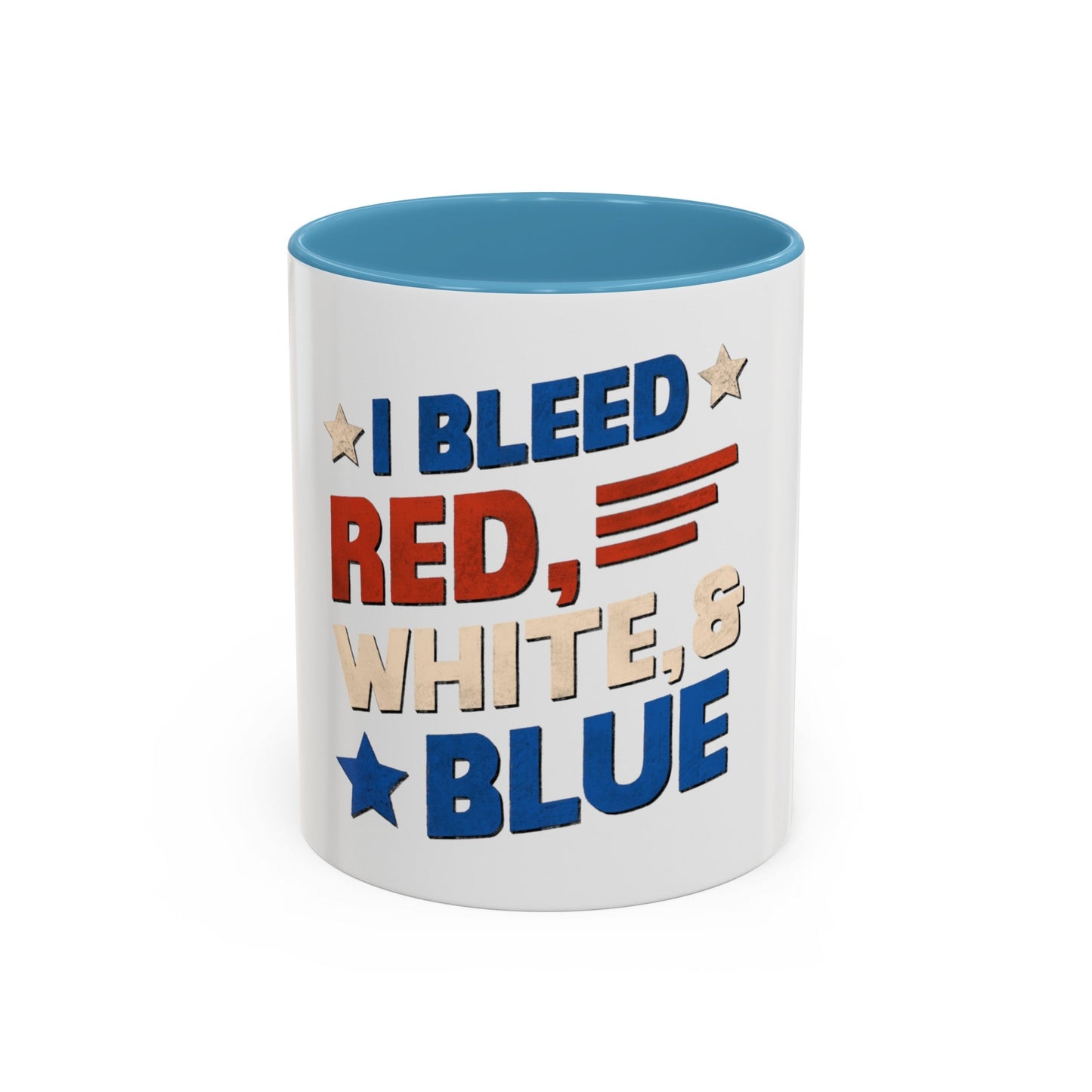 Red, White, And Blue - 4th of July - I Bleed USA -  Coffee Mug (11, 15oz)