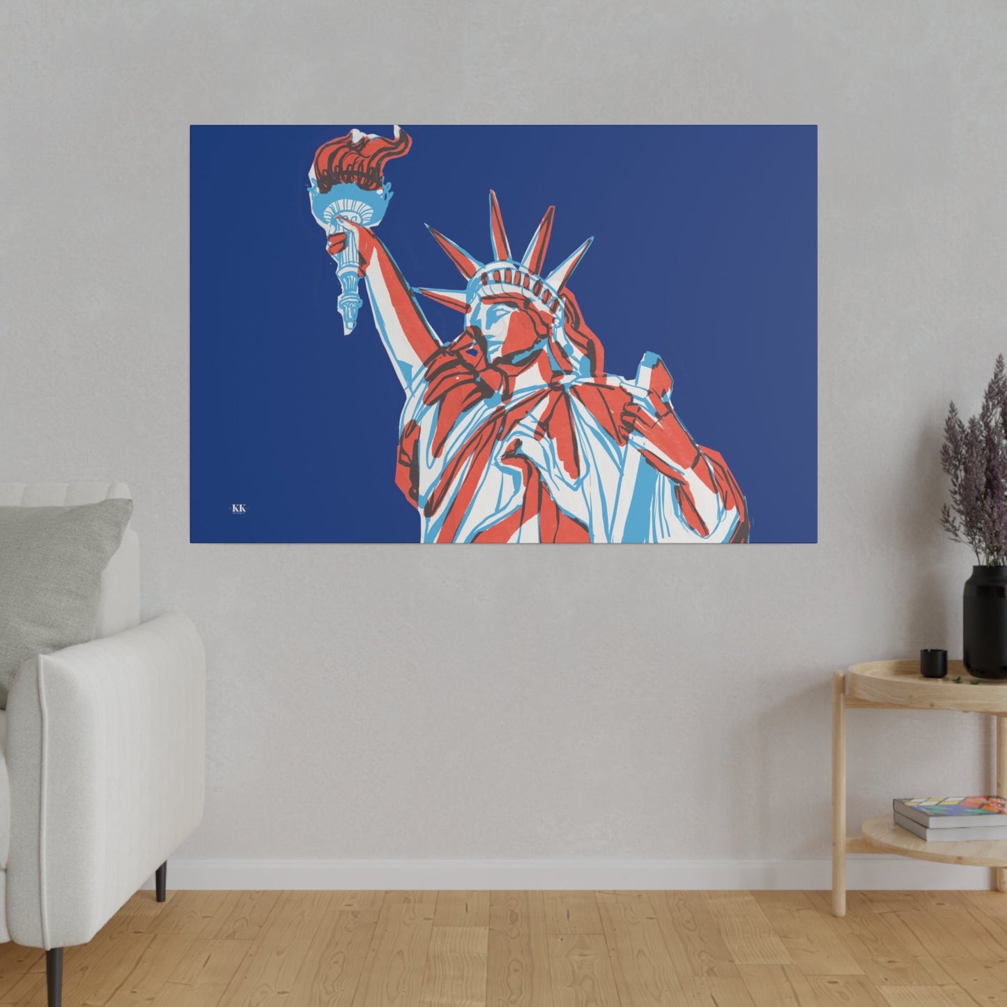 Red, White, And Blue - 4th of July - Lady Liberty - Matte Canvas, Stretched, 0.75"