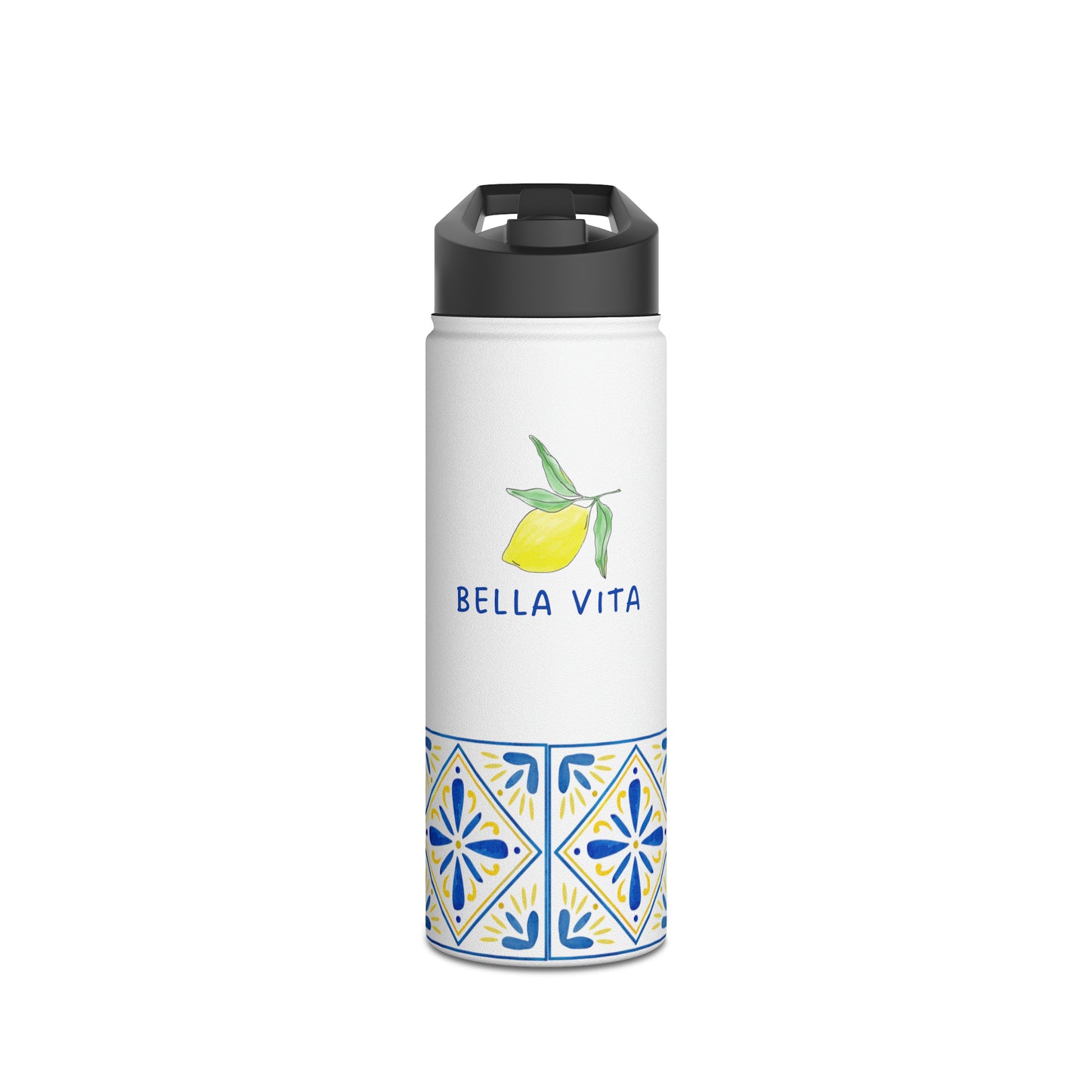 Bella Vita Stainless Steel Water Bottle, Standard Lid