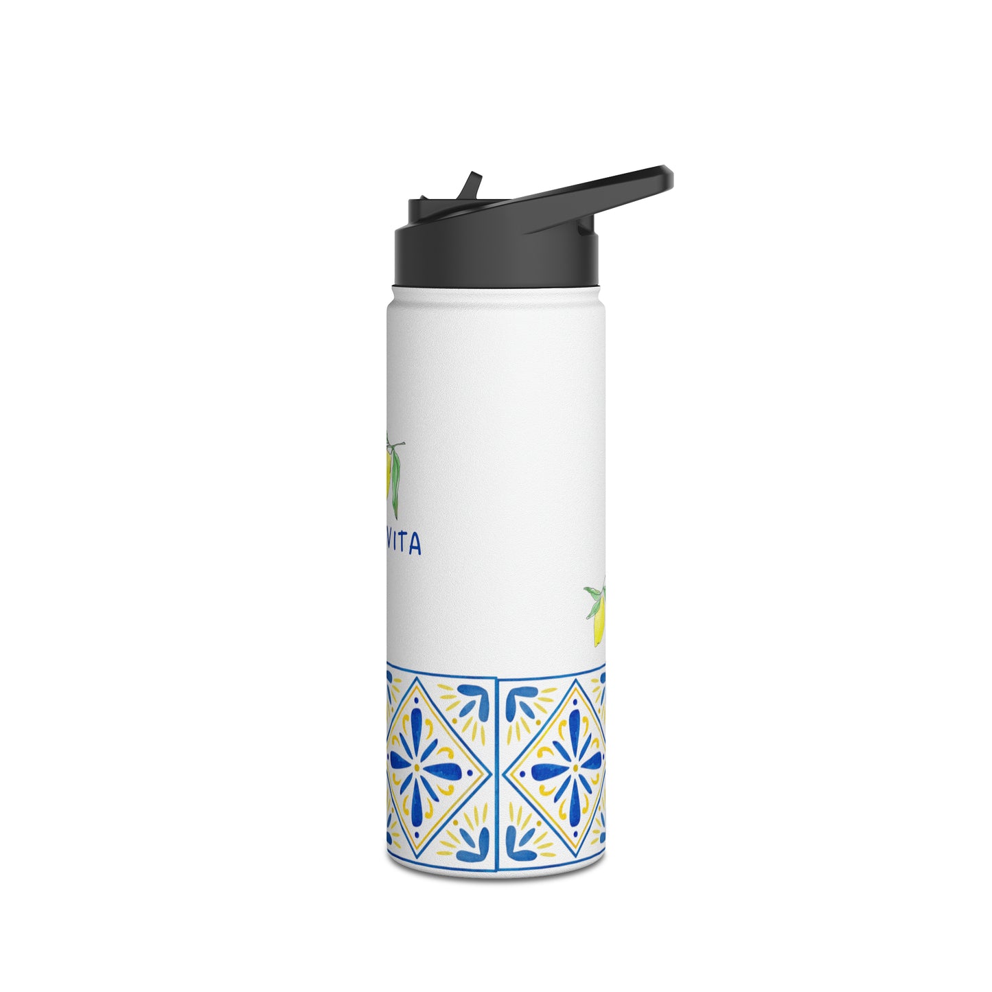 Bella Vita Stainless Steel Water Bottle, Standard Lid