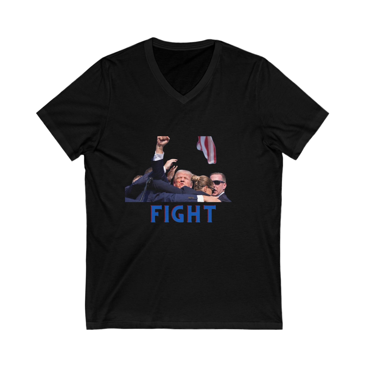 FIGHT - Trump Unisex Jersey Short Sleeve V-Neck Tee