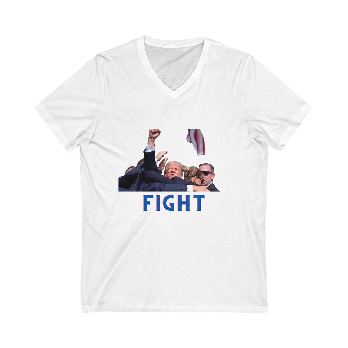 FIGHT - Trump Unisex Jersey Short Sleeve V-Neck Tee