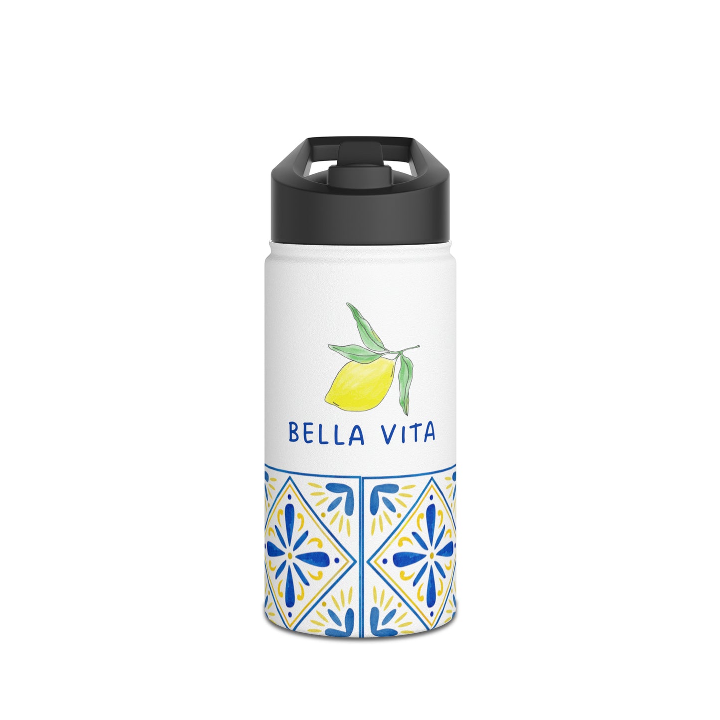 Bella Vita Stainless Steel Water Bottle, Standard Lid