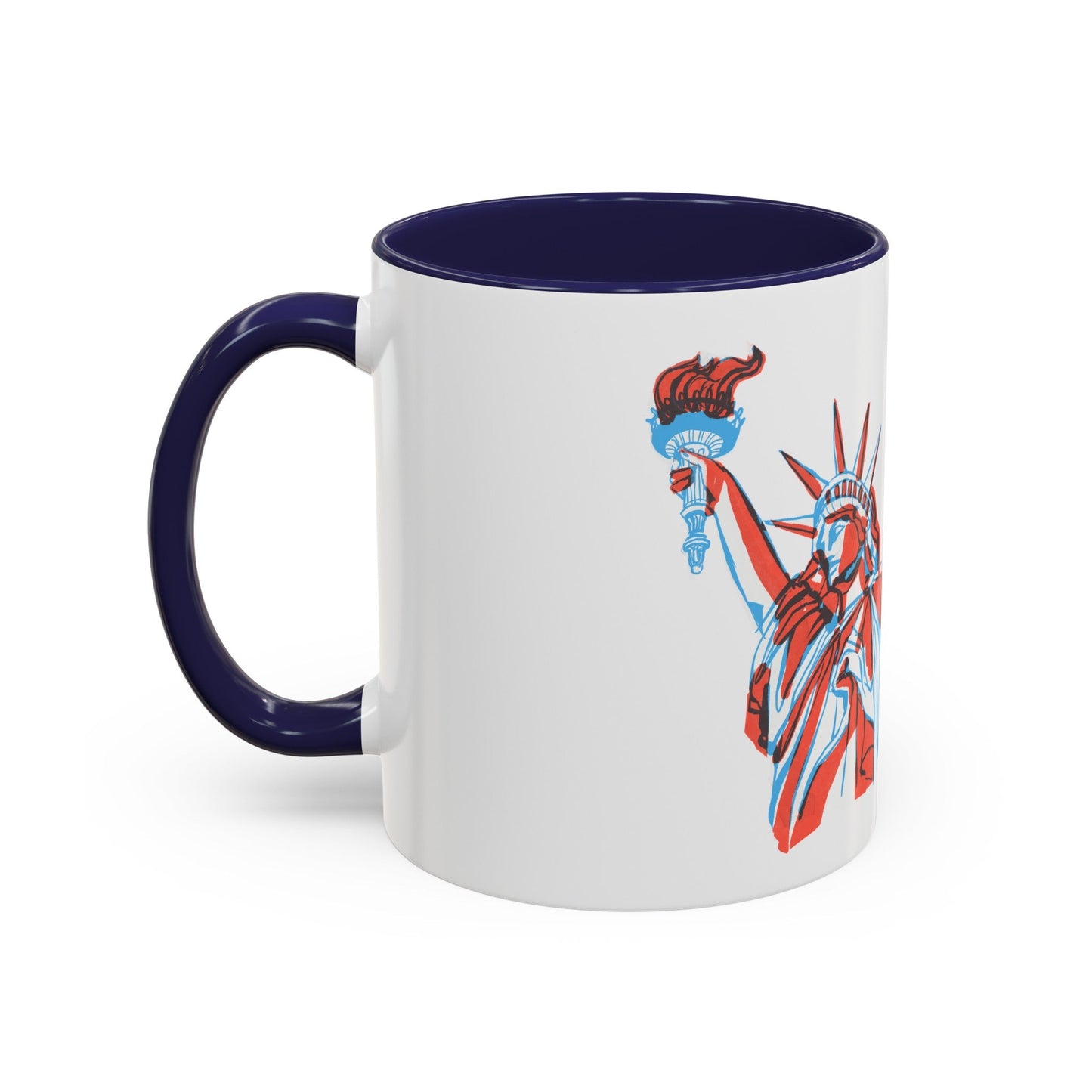 Red, White, And Blue - 4th of July - Lady Liberty -  Coffee Mug (11, 15oz)