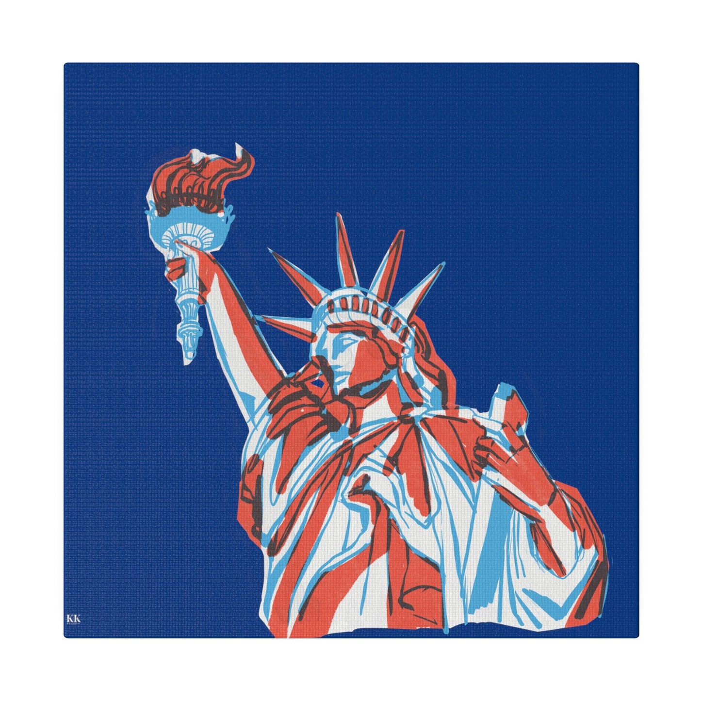 Red, White, And Blue - 4th of July - Lady Liberty - Matte Canvas, Stretched, 0.75"