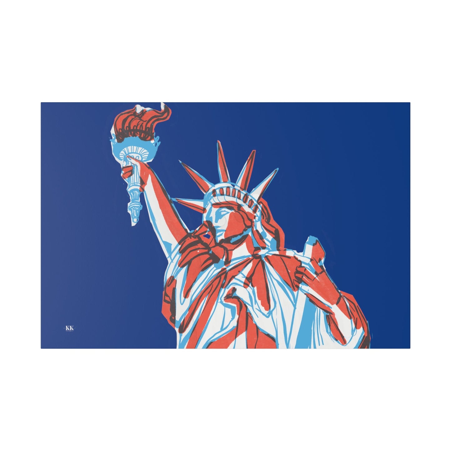 Red, White, And Blue - 4th of July - Lady Liberty - Matte Canvas, Stretched, 0.75"