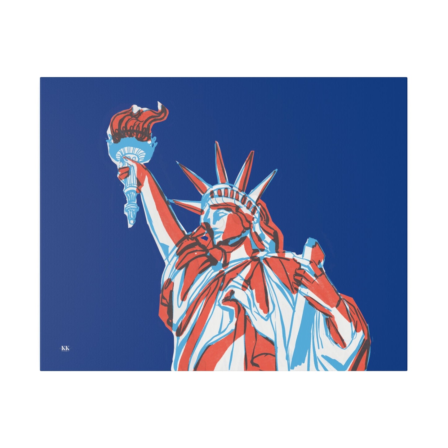 Red, White, And Blue - 4th of July - Lady Liberty - Matte Canvas, Stretched, 0.75"