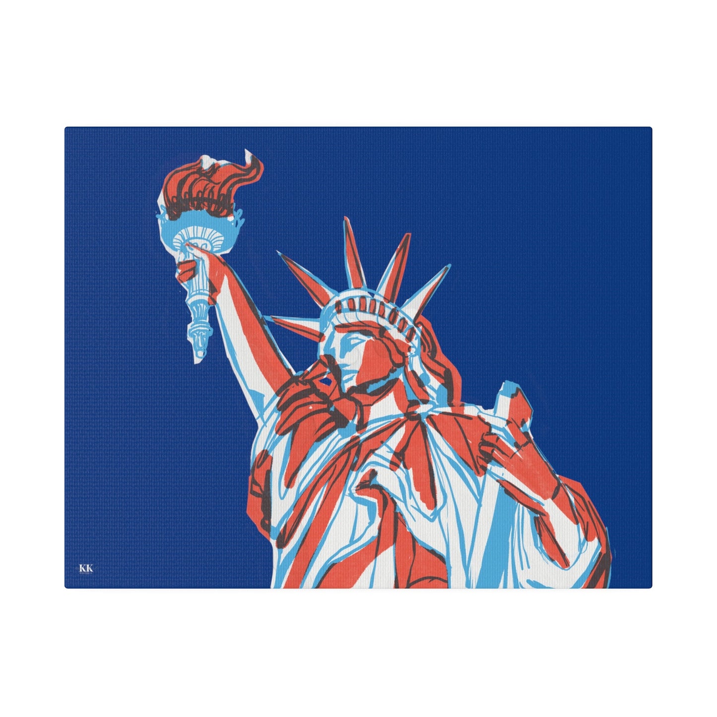 Red, White, And Blue - 4th of July - Lady Liberty - Matte Canvas, Stretched, 0.75"