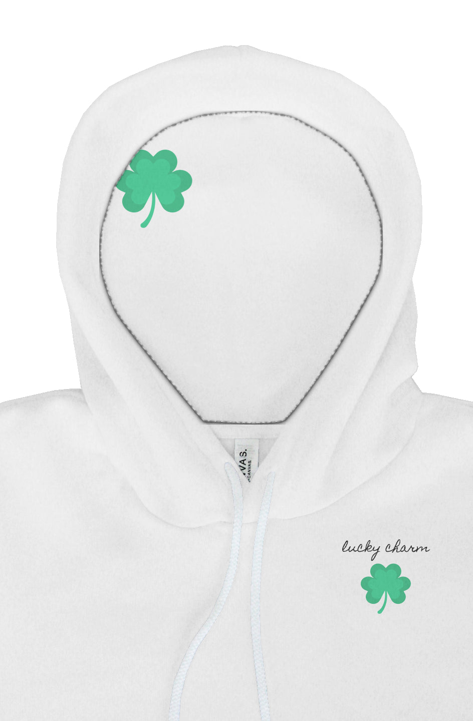 Embroidered Lucky Charm hoodie with Hidden Shamrock bella canvas pullover hoody