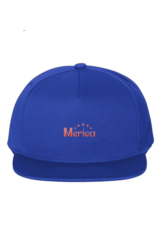 Red, White, And Blue - 4th of July - Merica -5 Panel Cotton Twill Snapback Cap