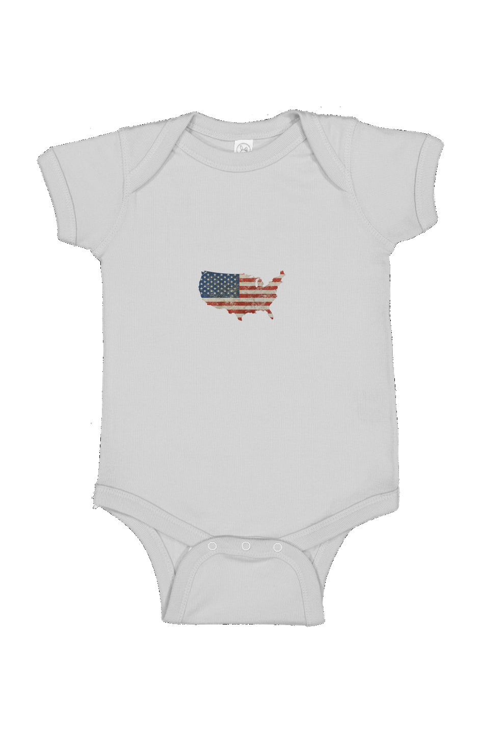 Red, White, And Blue - 4th of July - Flag Map - Infant Fine Jersey Bodysuit