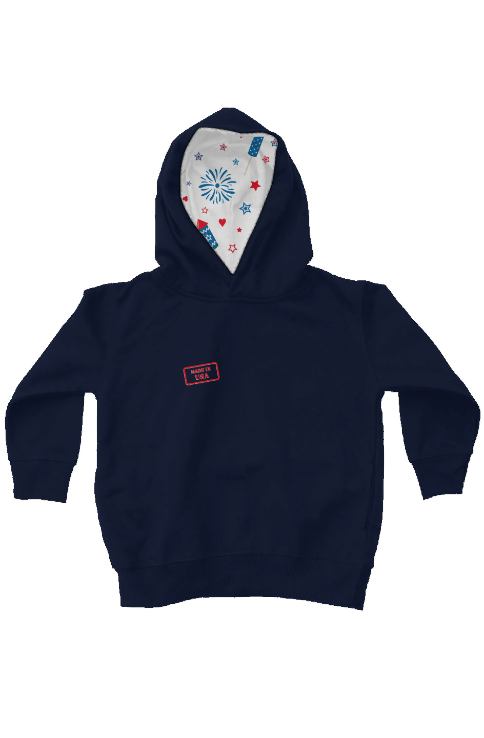 Red, White, And Blue - 4th of July - Made in America - kids fleece pullover hoodie