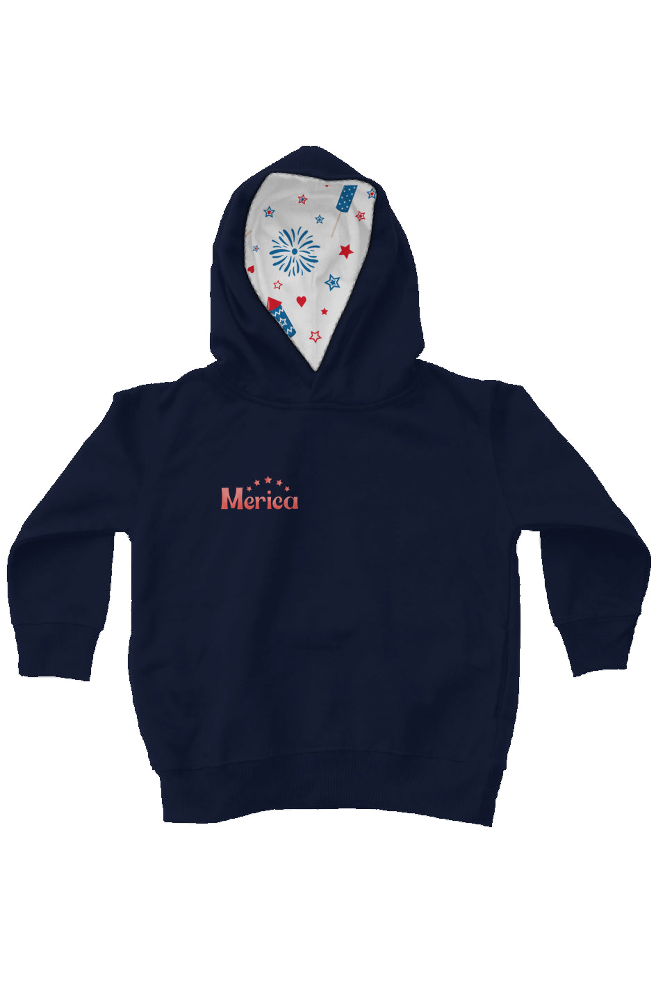 Red, White, And Blue - 4th of July - Merica - kids fleece pullover hoodie