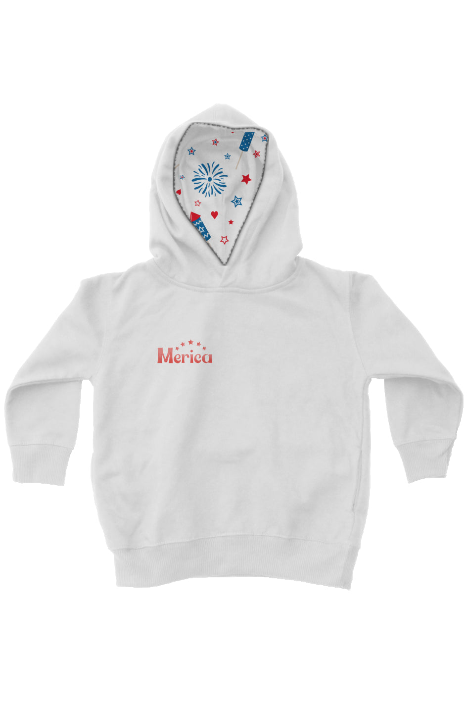 Red, White, And Blue - 4th of July - Merica - kids fleece pullover hoodie