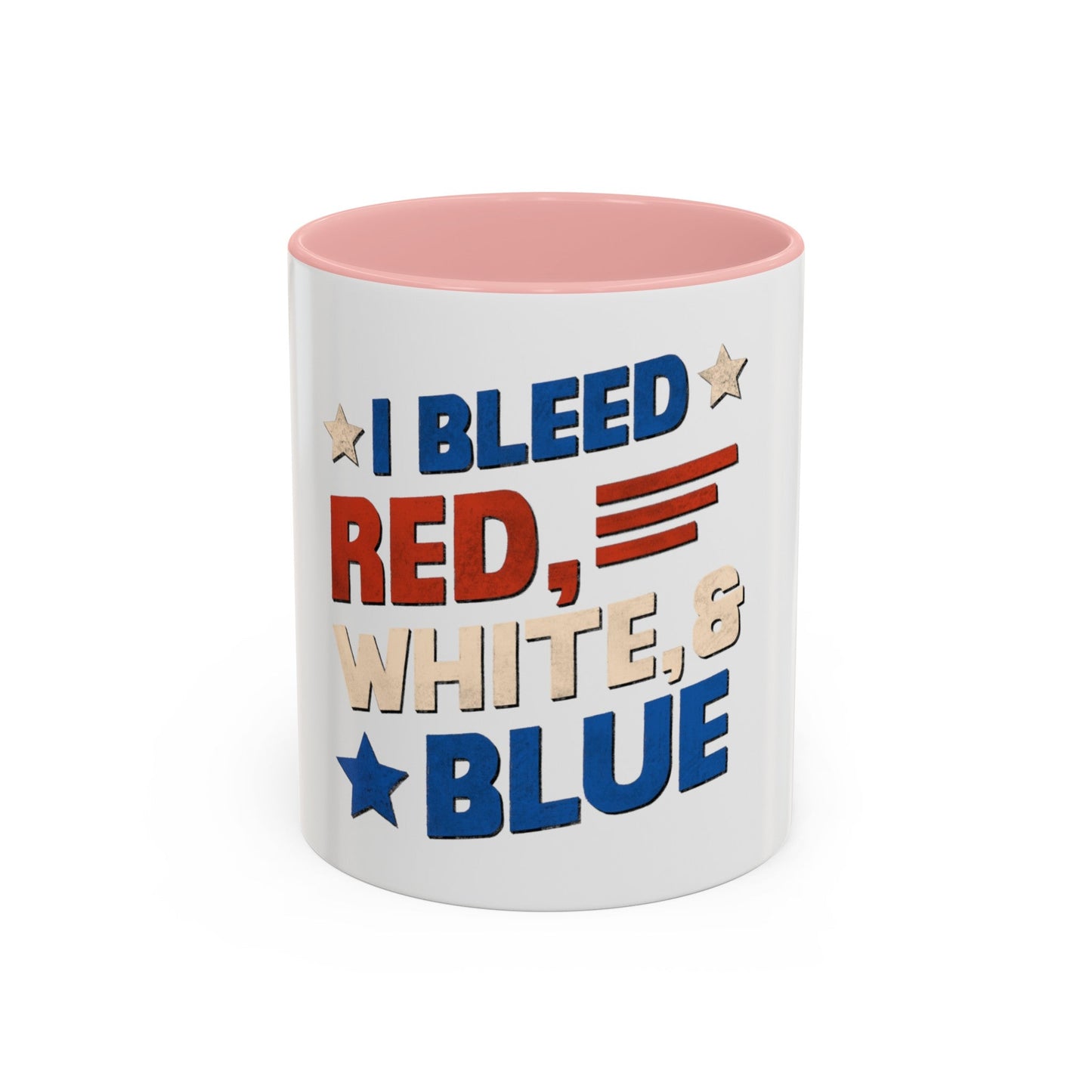 Red, White, And Blue - 4th of July - I Bleed USA -  Coffee Mug (11, 15oz)