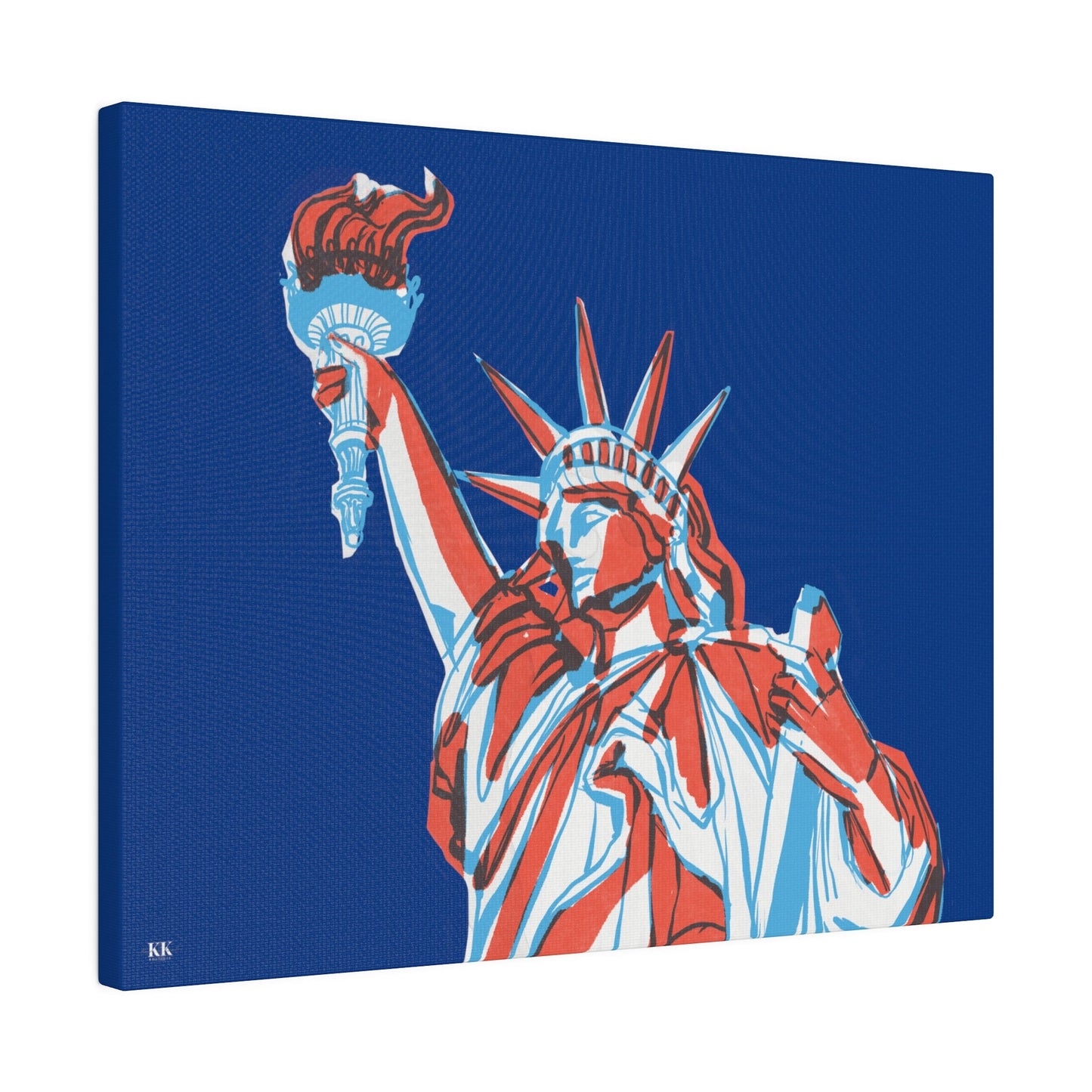 Red, White, And Blue - 4th of July - Lady Liberty - Matte Canvas, Stretched, 0.75"