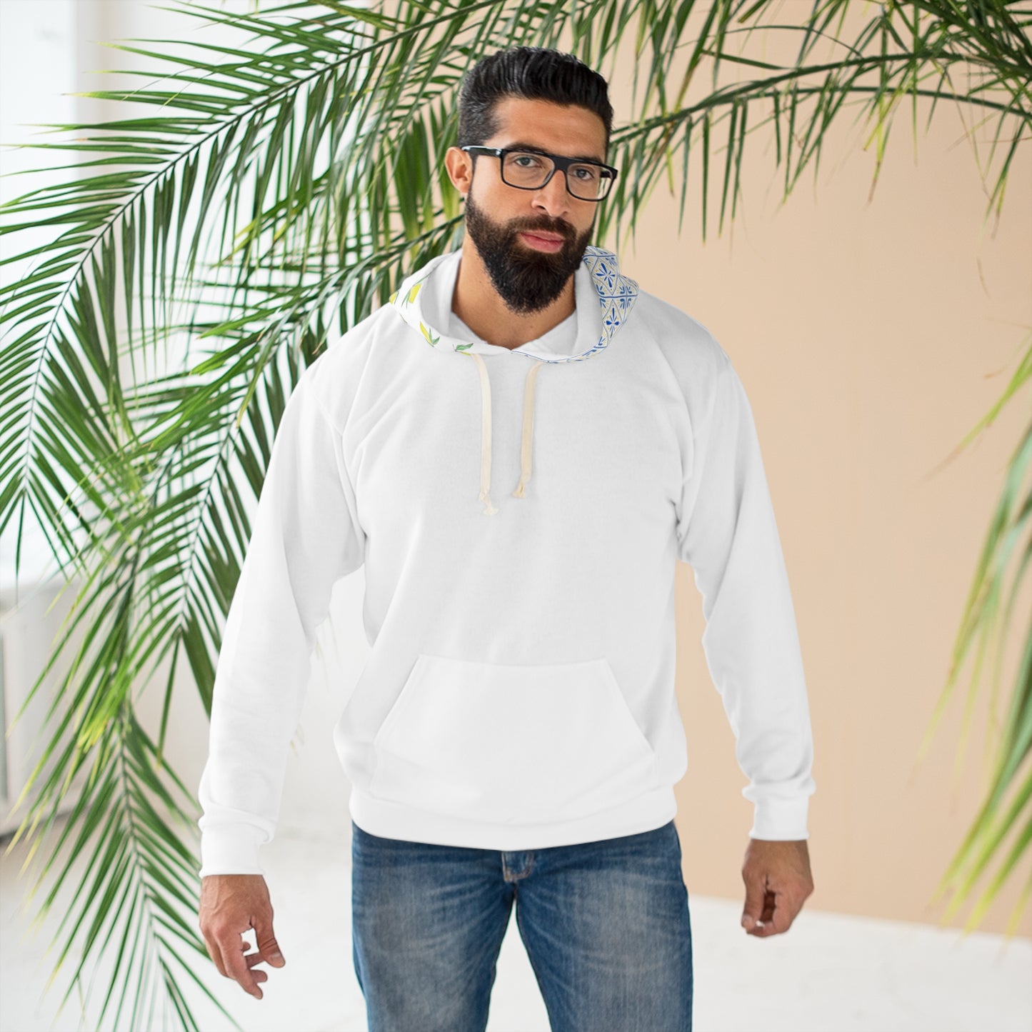 Bella Vita - Lemon and Tile Unisex Pullover Hoodie (AOP)