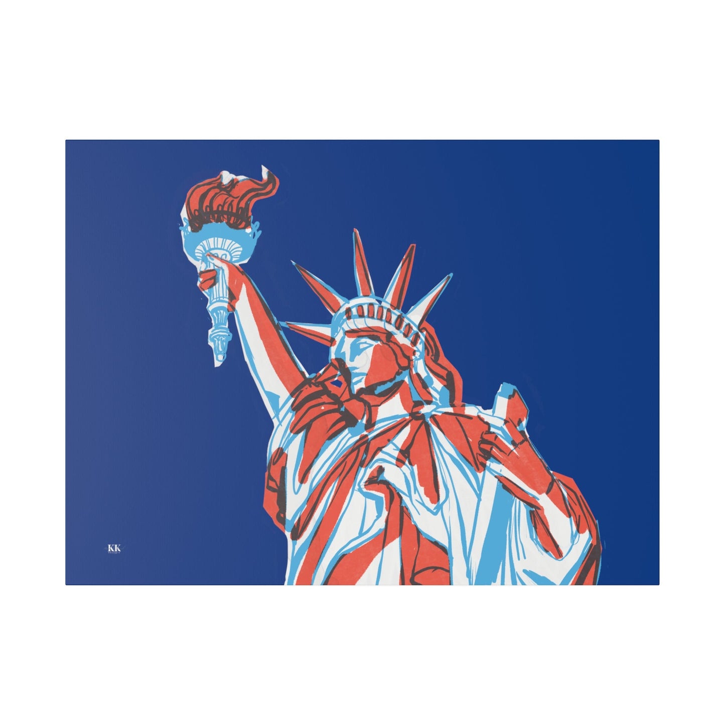 Red, White, And Blue - 4th of July - Lady Liberty - Matte Canvas, Stretched, 0.75"